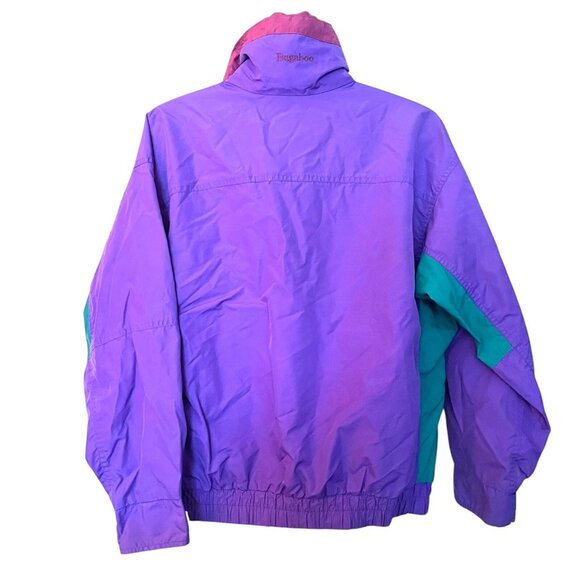 90s Women's Columbia Bugaboo Radial Sleeve Jacket Purple/Green Windbreaker Med - Picture 3 of 13